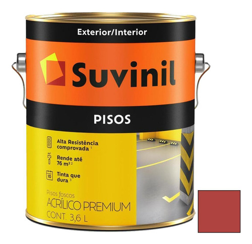 Pintura Piso Suvinil Rojo X 3.6 Lt. Premium Multiuso