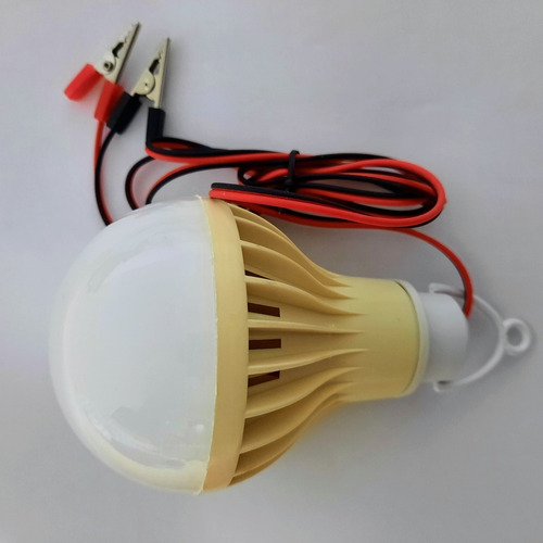 Foco Led P/batería Dc 9w 12v C/cable Rojo-negro C/conectores