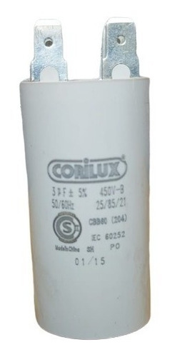 Capacitor Monofasico 3mf 450vac Con Terminal 3 Mf