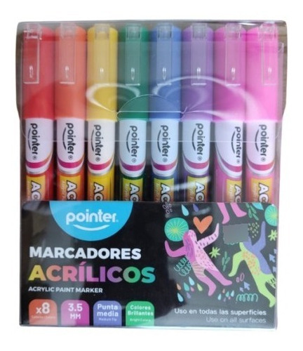 Marcador  Acrilico Pointer De 8 Colores