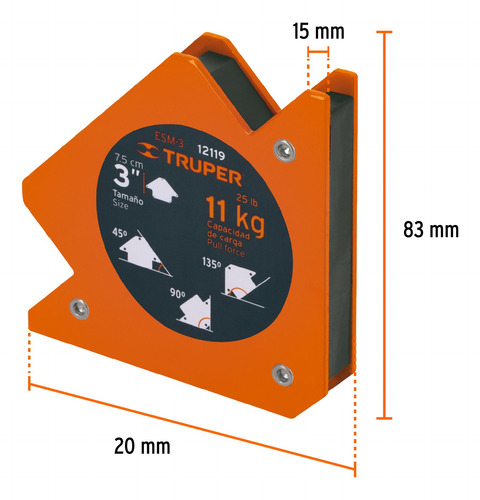 Kit 2 Escuadras Angulo Magnética 3 Para Soldar 11 Kg Truper