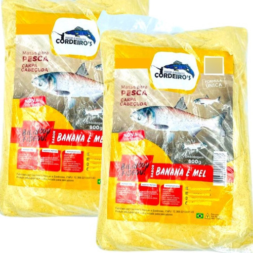 Kit 2 Massa Pesca Isca Em Pó Banana E Mel Carpa Cabeçuda