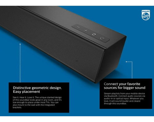 Barra de sonido Philips Soundbar TAB5105/12 TAB5105/12 negra 220V