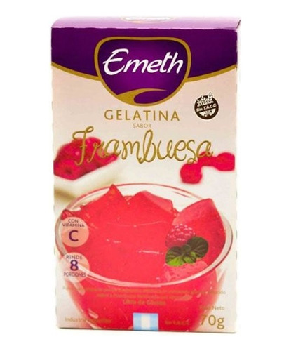 Gelatina Emeth Frambuesa X 6 Und X 70gr - Almacen Mingo