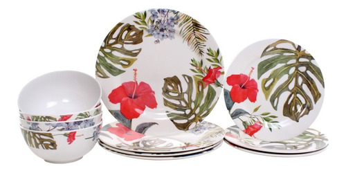 Vajilla De Melamina Crown Baccara Boho Wood 20 12 Piezas