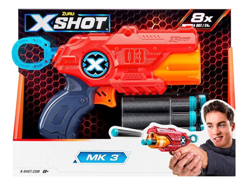 X-shot Pistola Mk 3 Con Dardos 18 Mts Art 36119 Loonytoys