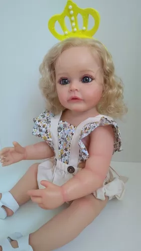 Bebê Reborn corpo todo em silicone boneca princesa Coelhinho 55cm