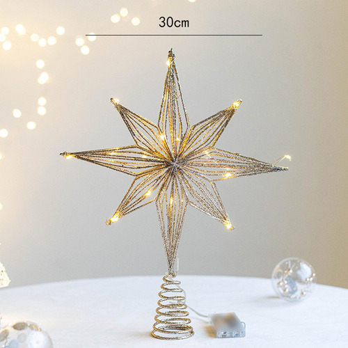 Adorno De Estrella Con Luces Para Árbol De Navidad