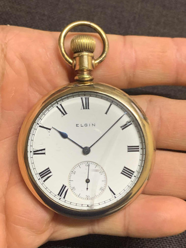 Reloj De Bolsillo De Cuerda Elgin Gold Filled Ferrocarrilero