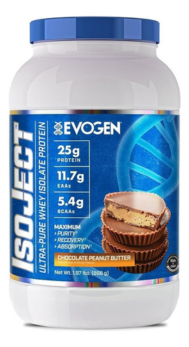Proteina Aislada Evogen Isoject Ultra Pure Whey 26 Servicios Sabor Choco Peanut Butter