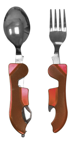 Set Cubiertos Camping Multiuso 6 En 1 Set Camping Portatil