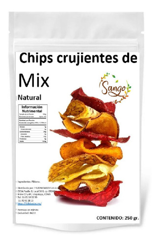 500 Gr Chips De Mix Vegetales Natural Horneado Crujiente