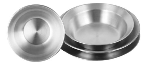 Juego De Platos Y Cuencos De Acero Inoxidable De 4 Piezas,