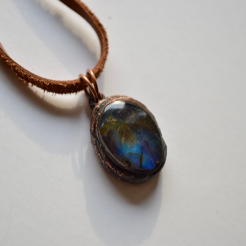 Imagen 2 de 9 de Collar Piedra Energetica Labradorita Azul, Meditacion Cod1
