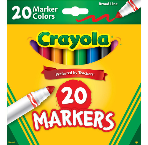 Marcadores Lavables De Línea Ancha Crayola, 20 Ct