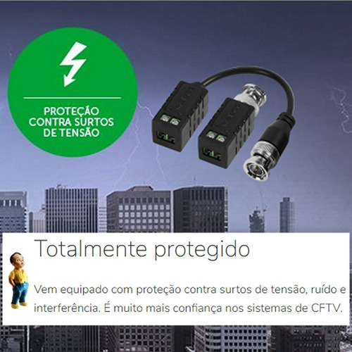 Imagem 2 de 2 de Vb 500 P Balun Multi Hd Para Câmeras 4k Ultra Hd Intelbras
