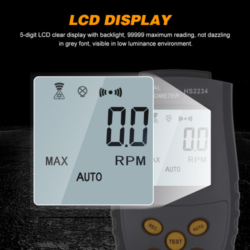 Tacómetro Digital De Alta Precisión Con Láser Pantalla Lcd R