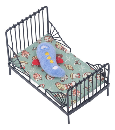 Cama De Metal En Miniatura 1:12 Para Niños, Casa De Muñecas,
