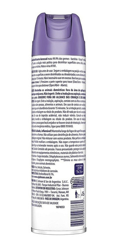 Imagem 2 de 7 de Desinfetante Lysoform Aerossol Lavanda 360ml - 6 Unidades