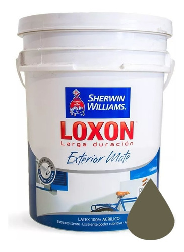 Sherwin Williams Loxon pintura latex exterior 20L color gris cemento