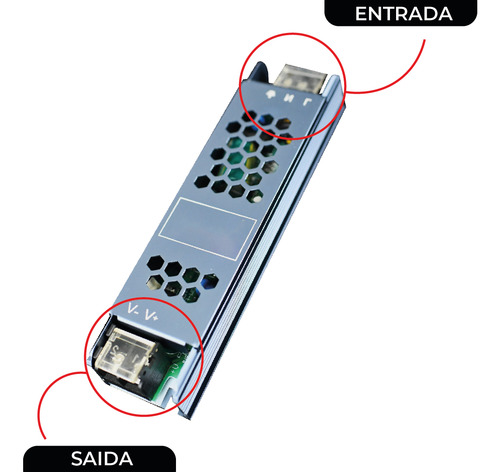 Kit 5 Fonte Chaveada 5a 12v 60w P/ Cftv Fita Led Bivolt