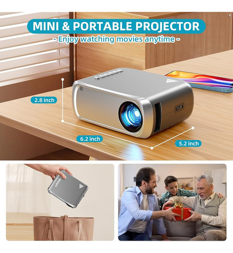 Mini Proyector Portátil 4k Uhd Con Wifi Y Bluetooth