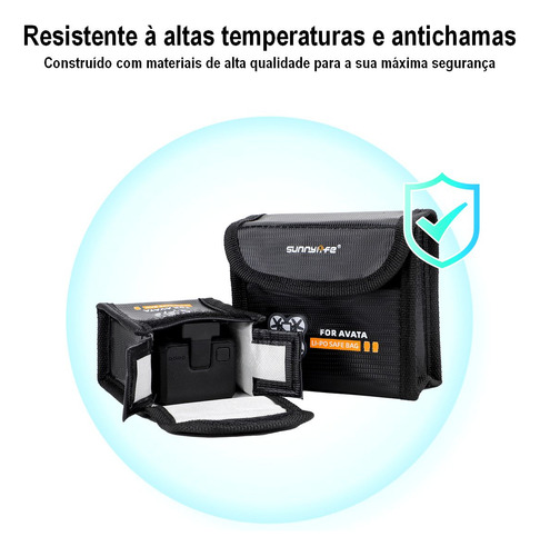 Bolsa Li-po Safe Antichamas Para 3 Baterias Drone Dji Avata