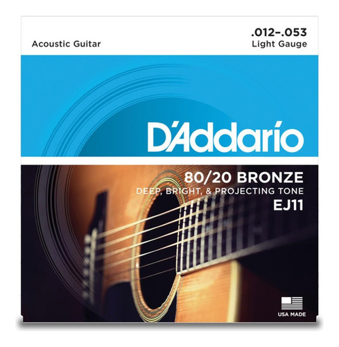 Encordado Cuerdas Guitarra Acustica Daddario Ej11 012 053