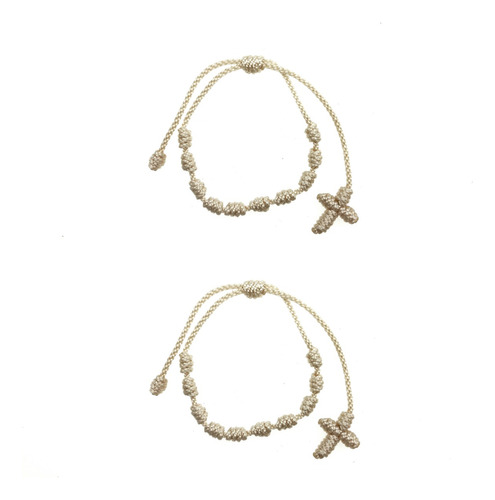 2  Pulsera De Hilo Ajustable - Proteccion De Nudos Y Denario