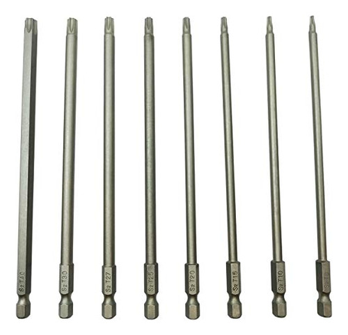 Juego De Puntas De Seguridad Torx De 6puLG - T8 T10 T15 T20