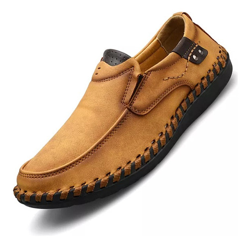 Mocasines De Cuero Casuales Hombres Zapatos Para Caminar