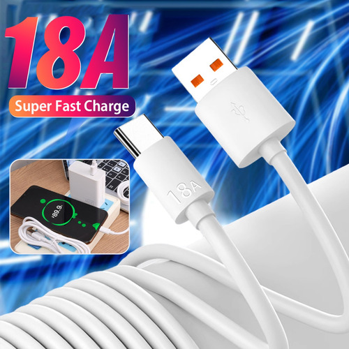 Cabo Usb Tipo C De 18a, Carregamento Rápido Para Cabo De Dad