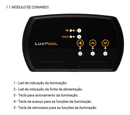Kit Led Piscina Com Módulo Rgb Luxpool + 3 Leds Rgb + Fonte