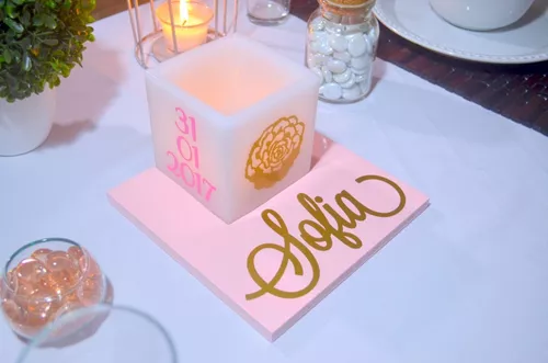 Vela de Flor Personalizada (Colores Disponibles), XV años