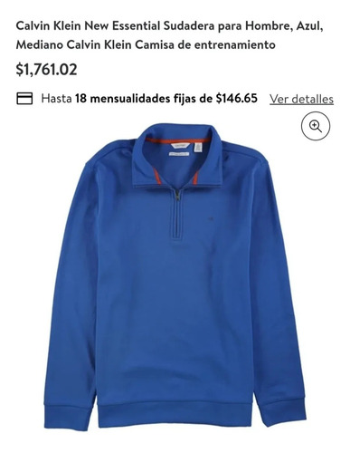Suéter Sudadera Calvin Klein Talla L (g) Azul Original (Usado)