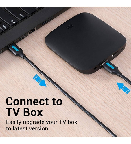 Cable Usb Vention - 2 Metros - 480 Mbps 2a - Usb Macho 2.0 Tipo A - Color Negro Pvc - Para Disco Rigido / Carry Disk / Impresora Teclado Pc Notebook / Cargador Celular / Camara / Tablet - Cojbh