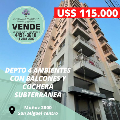 Venta Cuatro Ambientes Con Cochera Y Balcon San Miguel Centro