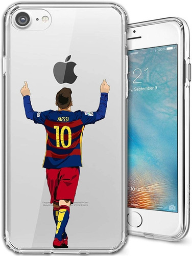 Eterins Funda iPhone 7 4,7  Tpu Transparente - Leo Messi