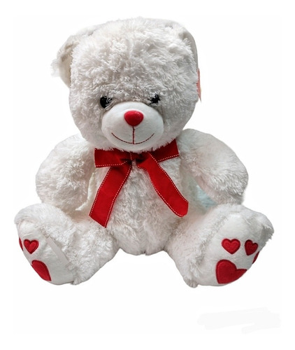 Peluche Oso Con Moño Huella 45 Cm Super Tierno 64513-18 