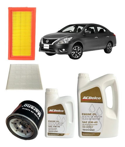 Kit Service X3 Filtro + Aceite 10w40 Nissan Versa Note March