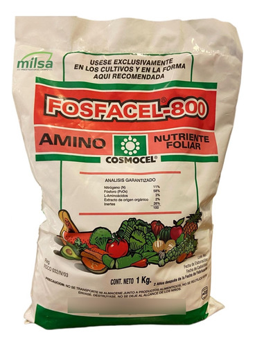 Fosfacel-800 Nutriente Foliar Amino 1 Kg
