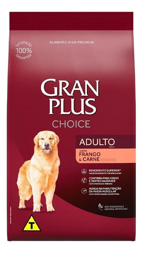 Alimento Cães Adultos Frango E Carne Choice 10,1kg Granplus