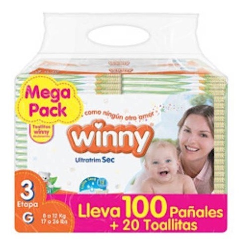 Pañal Winny Sec Etapa 3/g X 100