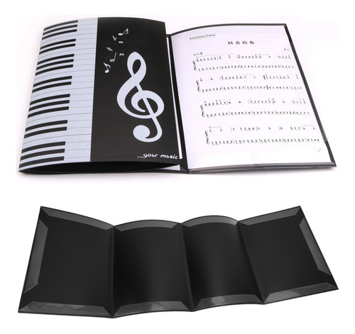 Q Carpeta De Partituras Tamaño A4, 4 Páginas, Piano Con A