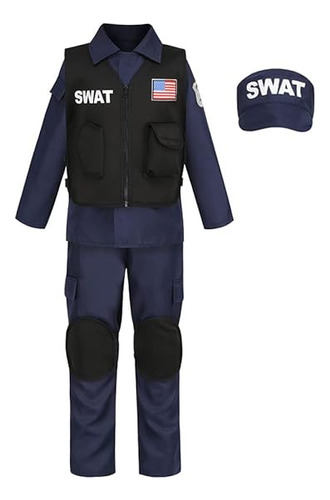 Disfraz Swat Para Niños Disfraz Oficial Policia Para Fiestas