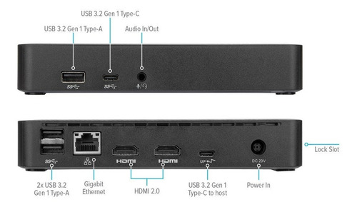 Imagen 3 de 10 de Dock Targus Dock310usz Usb-c Dv4k 65w Dist Oficial Palermo