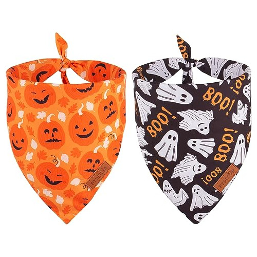 Ptdecor Bandana Para Perro De Halloween, Bufanda Reversible 