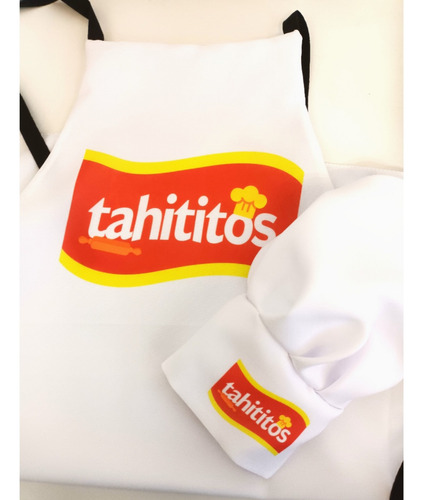 Delantal Y Gorro De Cocina Para Niño Personalizado Blanco Liso