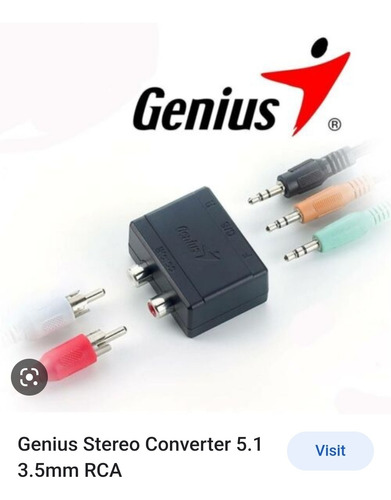 Convertidor Genius 2.0 A 5.1 Rca A 3.5m