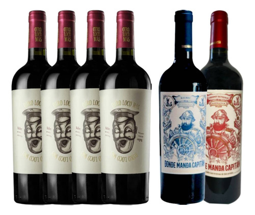 Vino Otro Loco Más Malbec X4 + Donde Manda Capitán X2